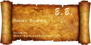 Bendi Bianka névjegykártya